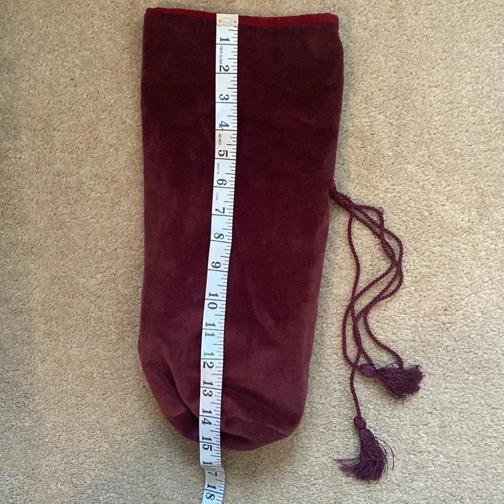 Pottery barn, red velvet wine bag